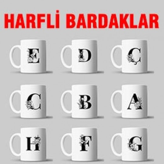 Harfli Kupa Bardaklar Harfli Kupa Bardaklar